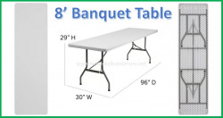 8' Banquet Table