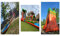 32 Ft Orange Crush Dual Lane Water Slide